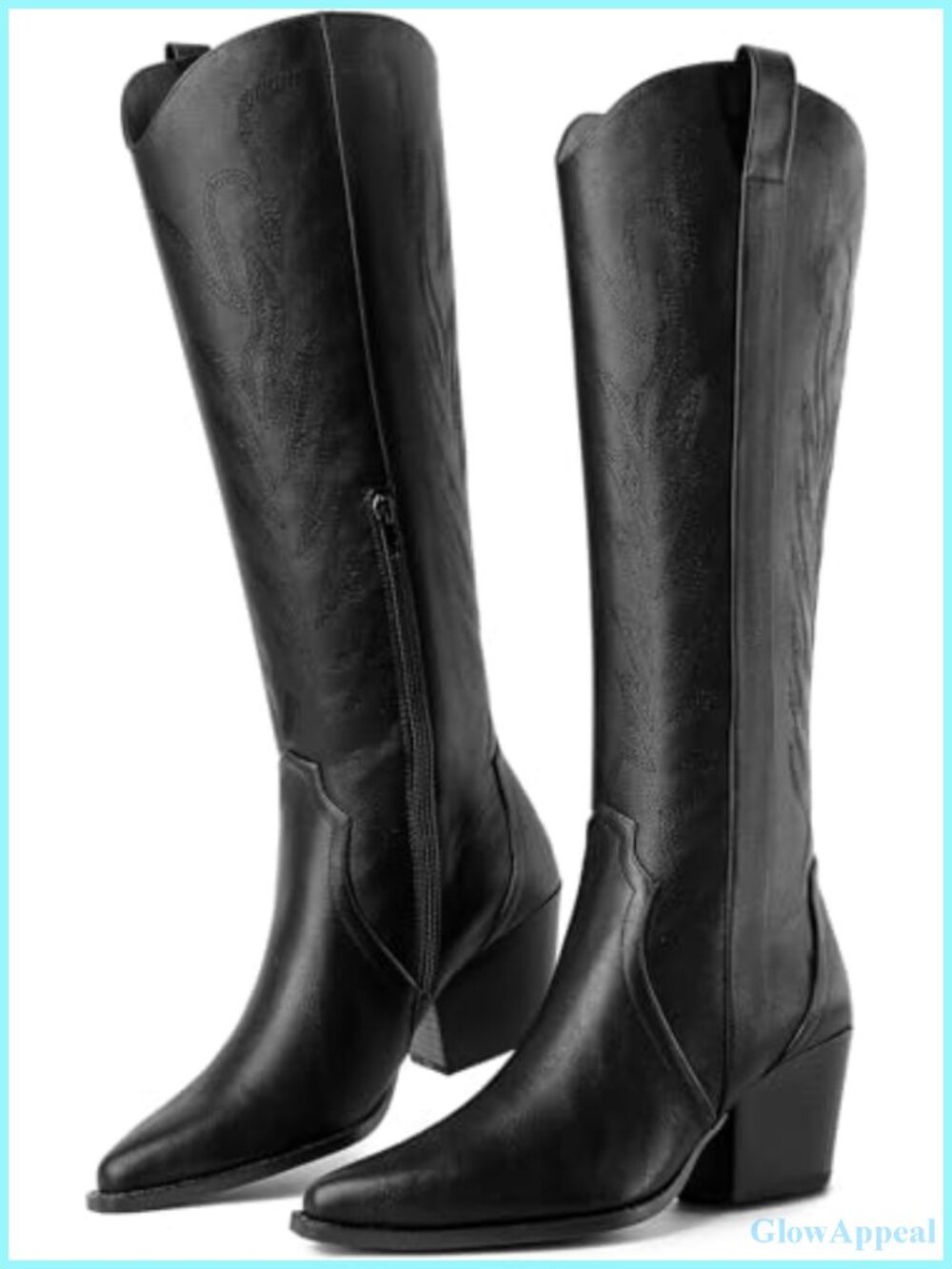 Platform Round Toe Lace Up High Heel Mid Calf Boots for Women